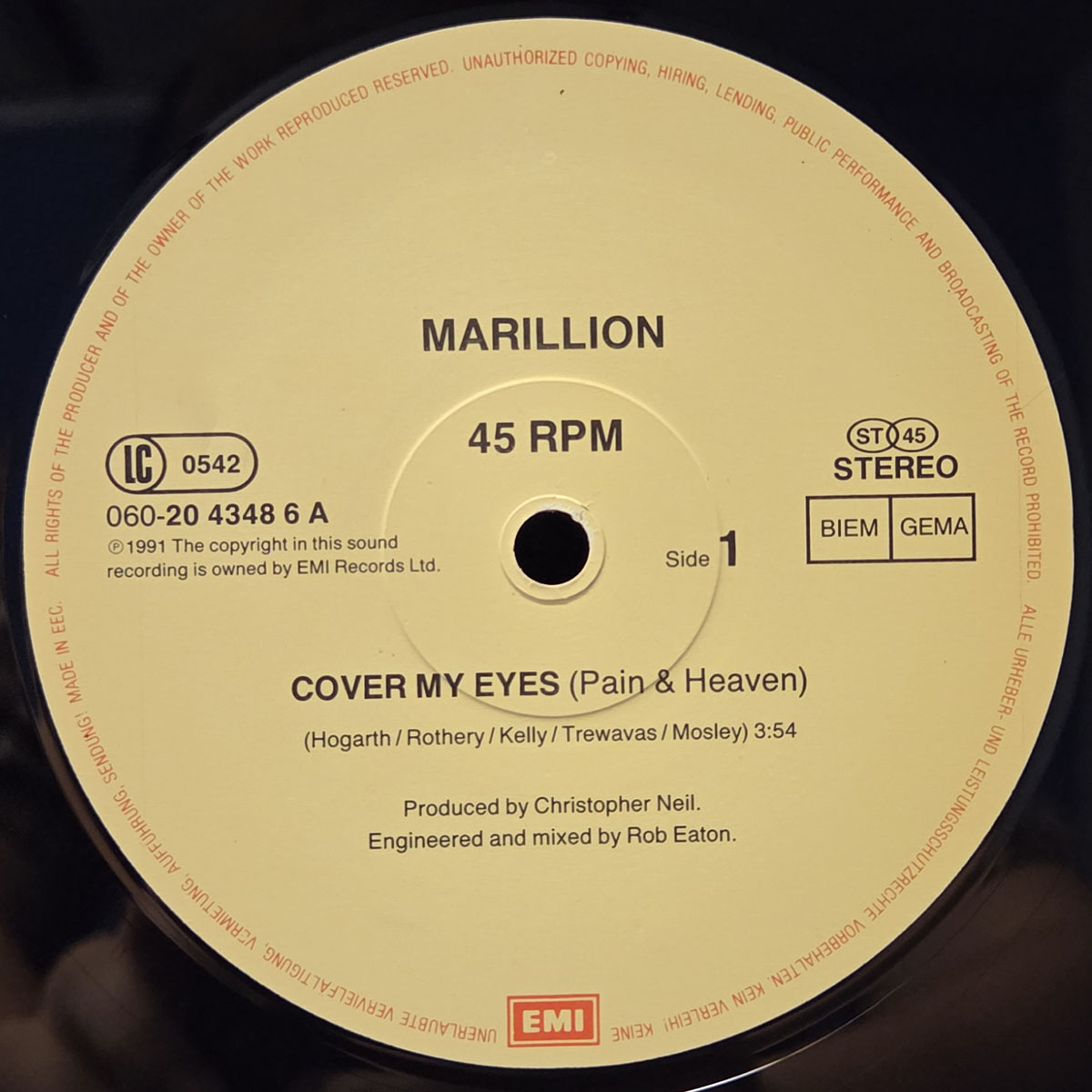 Cover my eyes - MARILLION Płyta winylowa MAXI SINGIEL - Vinylhouse - sklep z muzyką na płytach winylowych