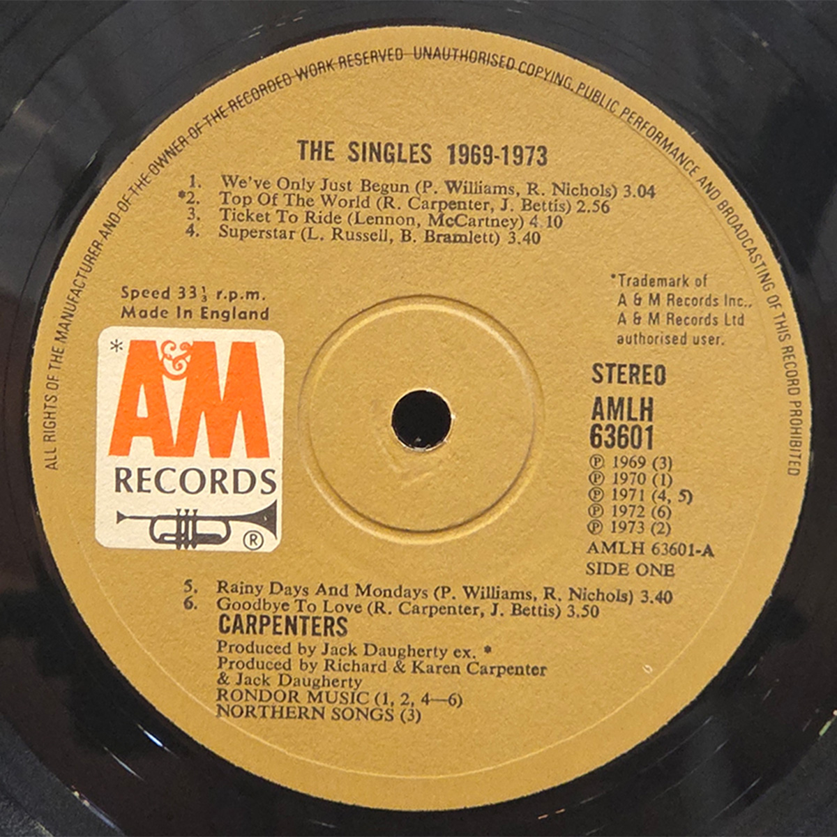 The singles 1969-1973 - CARPENTERS Płyta winylowa LP - Vinylhouse - sklep z muzyką na płytach winylowych