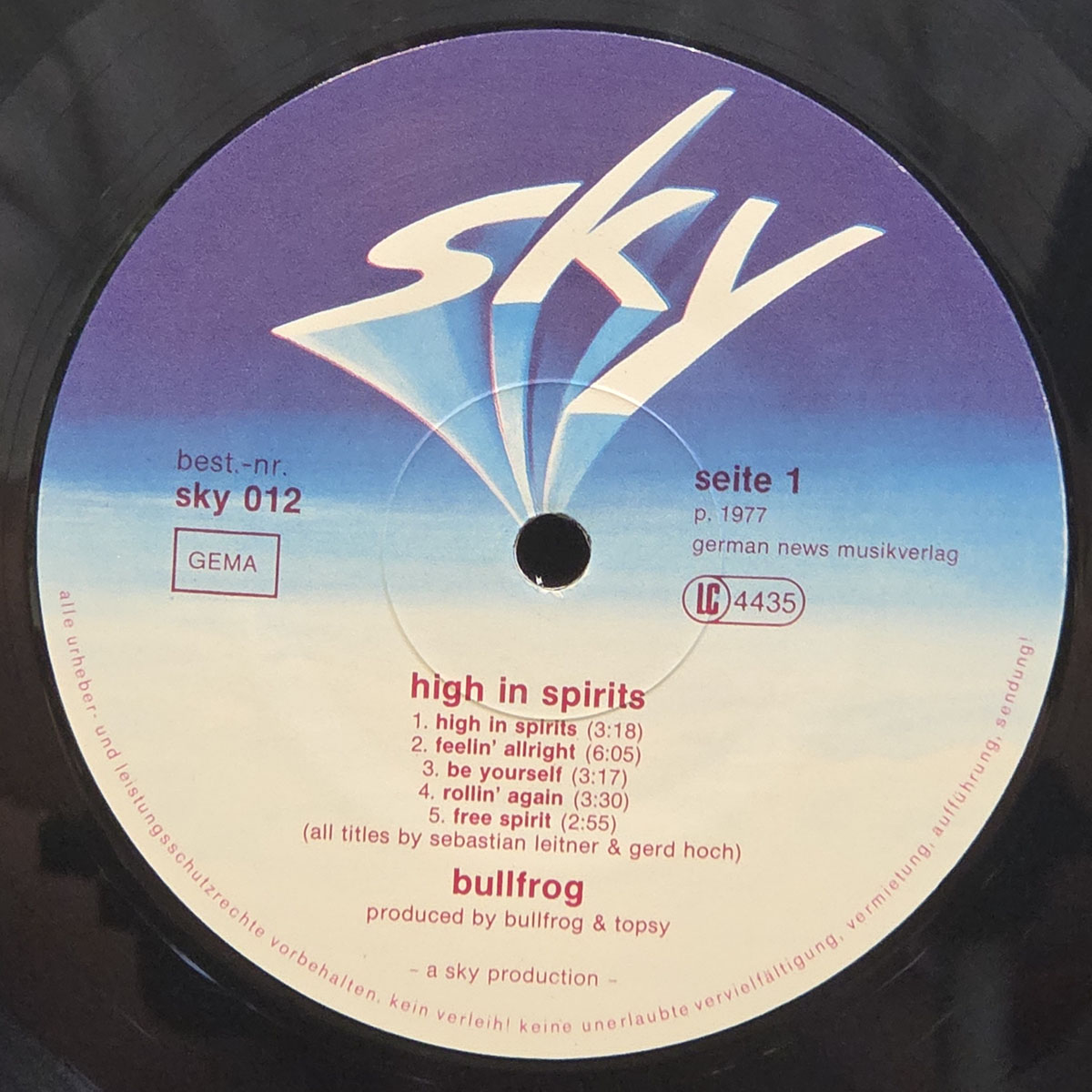High in spirits - BULLFROG Płyta winylowa LP - Vinylhouse - sklep z muzyką na płytach winylowych
