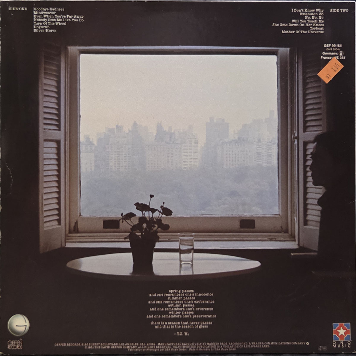 Season of glass - YOKO ONO Płyta winylowa LP - Vinylhouse - sklep z muzyką na płytach winylowych