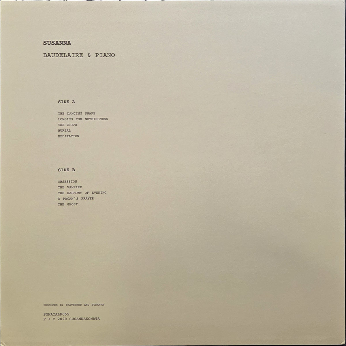 Baudelaire & piano - SUSANNA Płyta winylowa LP - Vinylhouse - sklep z muzyką na płytach winylowych