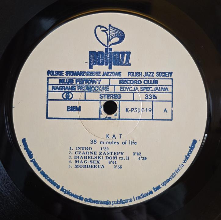 38 minuts of life - KAT Płyta winylowa LP - Vinylhouse - sklep z muzyką na płytach winylowych