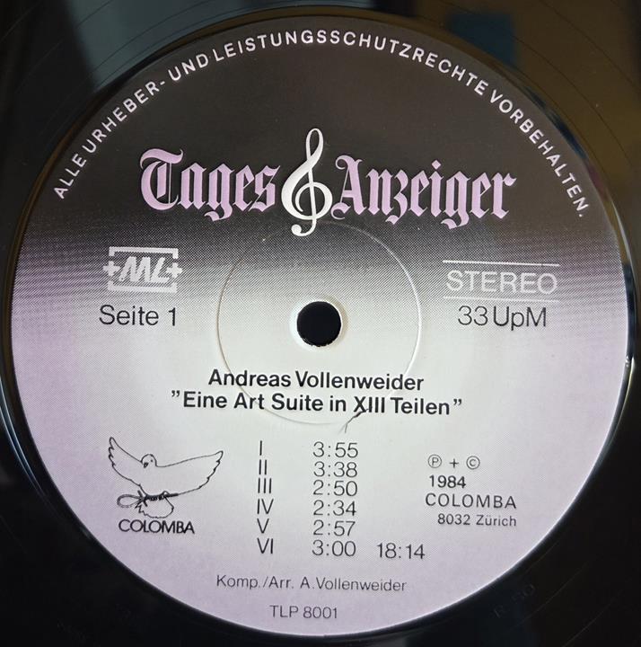 Eine art suite in XIII telien - ANDREAS VOLLENWEIDER Płyta winylowa LP - Vinylhouse - sklep z muzyką na płytach winylowych