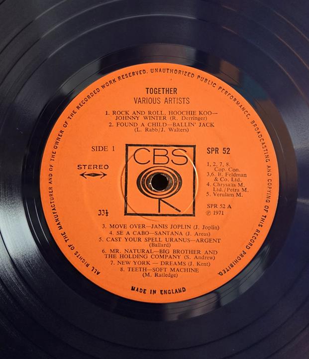 16 great tracks from 16 great CBS albums / Together1 - KOMPILACJA Płyta winylowa LP - Vinylhouse - sklep z muzyką na płytach winylowych