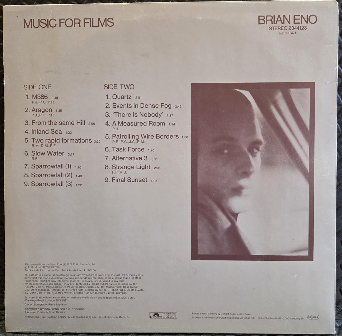 Music for films - BRIAN ENO Płyta winylowa LP - Vinylhouse - sklep z muzyką na płytach winylowych
