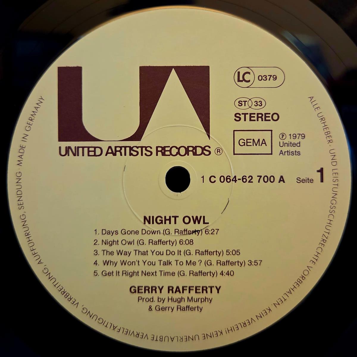 Night owl - GERRY RAFFERTY Płyta winylowa LP - Vinylhouse - sklep z muzyką na płytach winylowych
