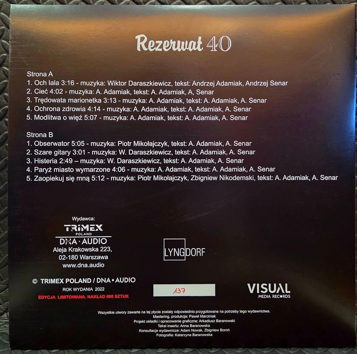 40 - REZERWAT Płyta winylowa LP - Vinylhouse - sklep z muzyką na płytach winylowych
